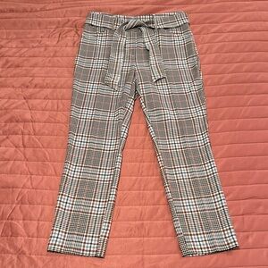 Jules & Leopold Women's Plaid Straight Leg Pants - Black, White, Brown, Blue